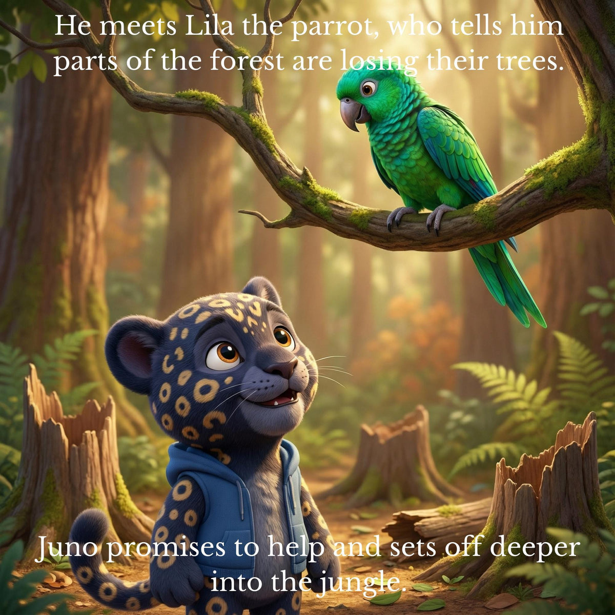 Jaguar Story and Colouring Book - Story Illustrations, Narration, & Sketch to Colour