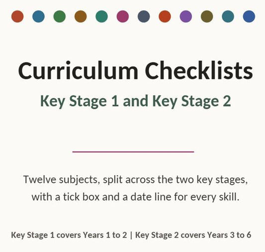 30 page Home Education Curriculum Checklist UK, Subject Coverage Tracker Printable, KS1 KS2 Home School Planning Bundle, Instant Download