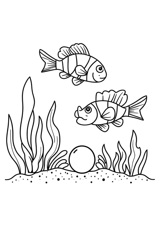 Colouring Book of Ocean Animals for Children Art Activity