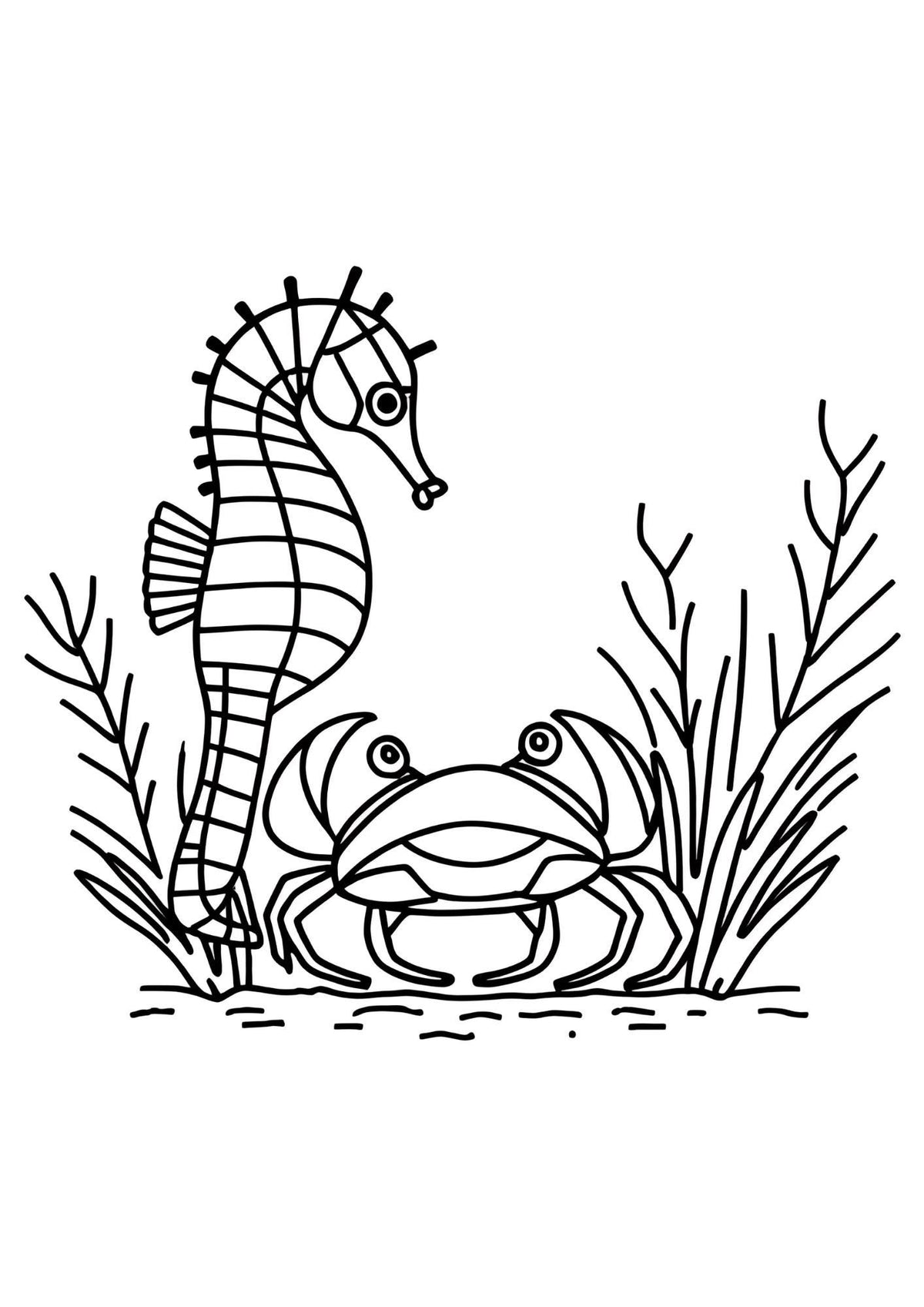 Colouring Book of Ocean Animals for Children Art Activity