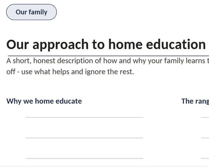 26 pages - Home Education Portfolio Template Printable, UK Home Ed Learning Log, Instant Download PDF