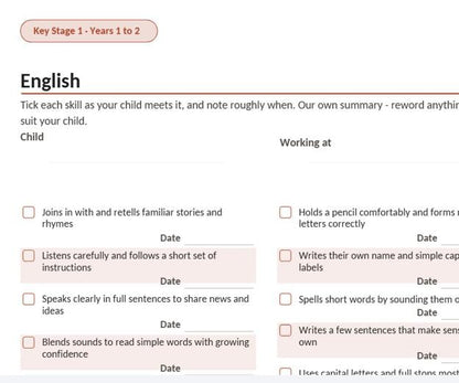30 page Home Education Curriculum Checklist UK, Subject Coverage Tracker Printable, KS1 KS2 Home School Planning Bundle, Instant Download