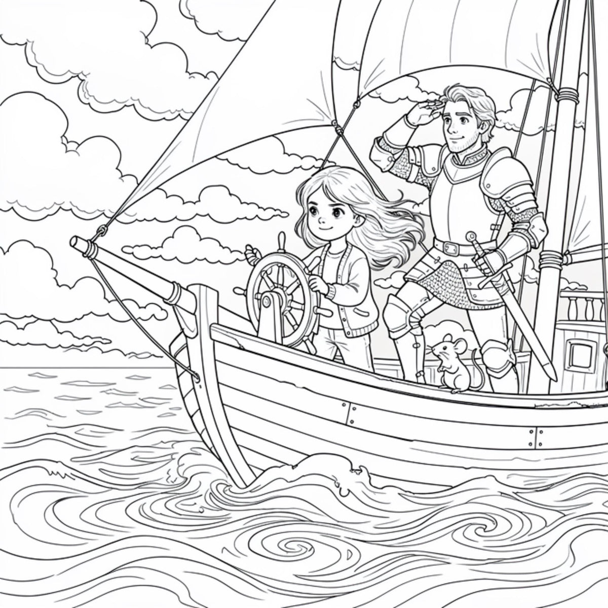 Story + Colouring - Adults Coloring Book, Greyscale, Digital Coloring Sheets, Instant Download, Printable PDF File