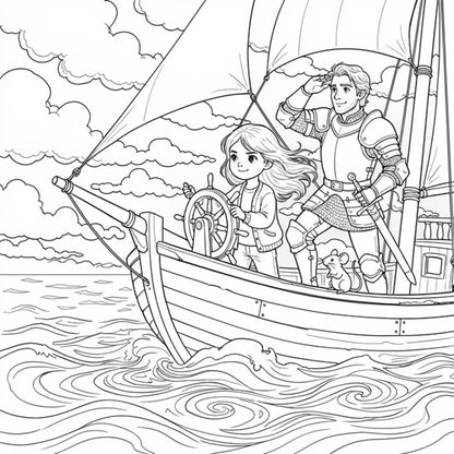 Story + Colouring - Adults Coloring Book, Greyscale, Digital Coloring Sheets, Instant Download, Printable PDF File