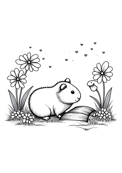50-page Colouring Book of Pet Animals for Children Art Activity