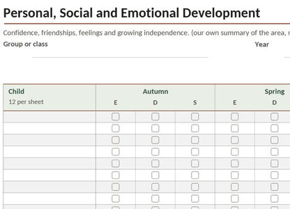 20-pages - EYFS Termly Progress Tracker Pack, Child Development Record (Digital Download)