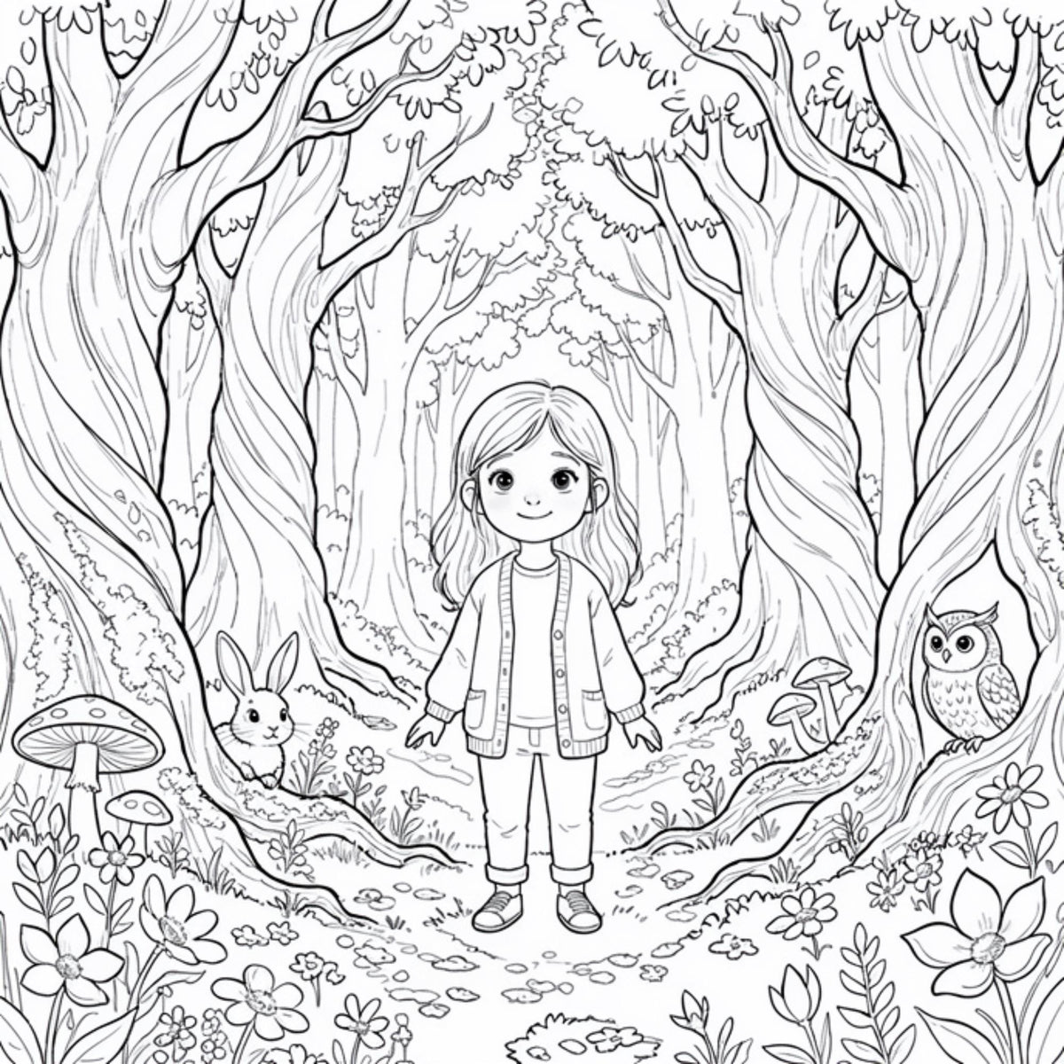 Story + Colouring - Adults Coloring Book, Greyscale, Digital Coloring Sheets, Instant Download, Printable PDF File