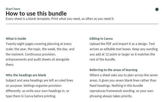 28 pages - EYFS Planning Template Bundle, Early Years Nursery Planner (PDF)