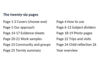 26 pages - Home Education Portfolio Template Printable, UK Home Ed Learning Log, Instant Download PDF