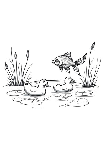50-page Colouring Book of Pet Animals for Children Art Activity