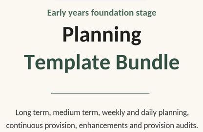 28 pages - EYFS Planning Template Bundle, Early Years Nursery Planner (PDF)