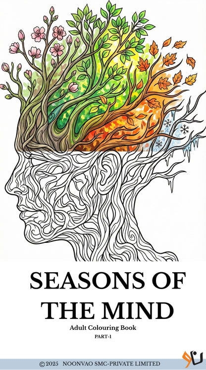 Part-1 Seasons of the Mind Adult Coloring Book, Stress Relief (Downloadable PDF)