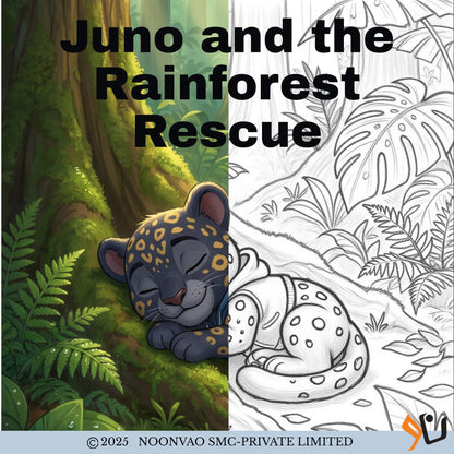 Jaguar Story and Colouring Book - Story Illustrations, Narration, & Sketch to Colour