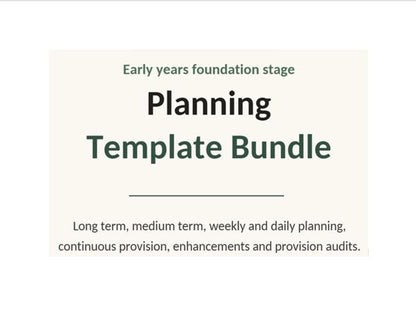 28 pages - EYFS Planning Template Bundle, Early Years Nursery Planner (PDF)