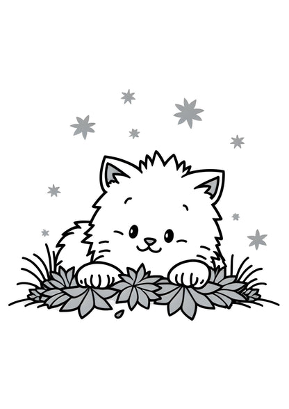 50-page Colouring Book of Pet Animals for Children Art Activity