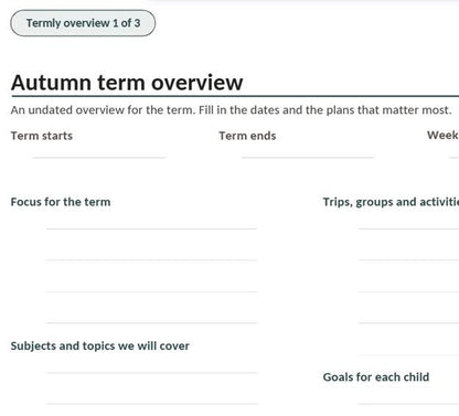45-pages of Home Education Planner Bundle, Attendance Log, Progress Tracker (Digital Download)