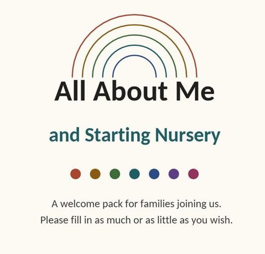 18 pages - All About Me Nursery Pack, Childminder Parent Forms, EYFS Settling In (Digital Download)