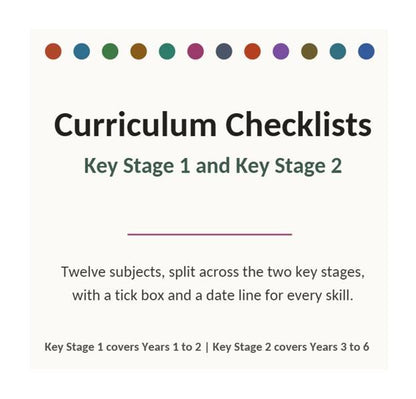30 page Home Education Curriculum Checklist UK, Subject Coverage Tracker Printable, KS1 KS2 Home School Planning Bundle, Instant Download