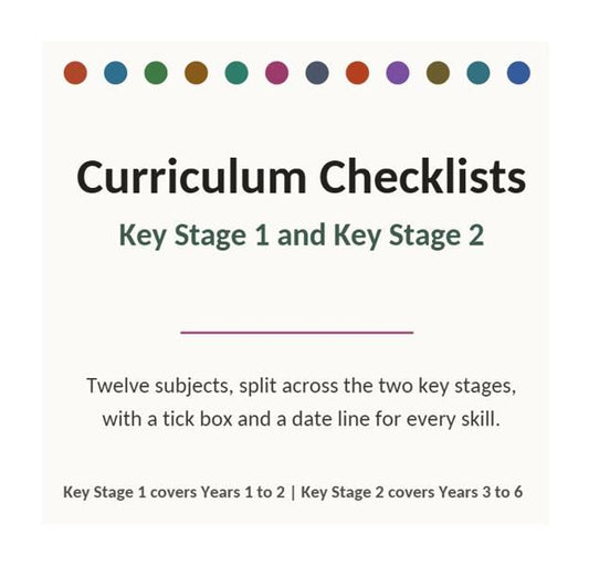 30 page Home Education Curriculum Checklist UK, Subject Coverage Tracker Printable, KS1 KS2 Home School Planning Bundle, Instant Download
