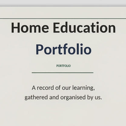 26 pages - Home Education Portfolio Template Printable, UK Home Ed Learning Log, Instant Download PDF